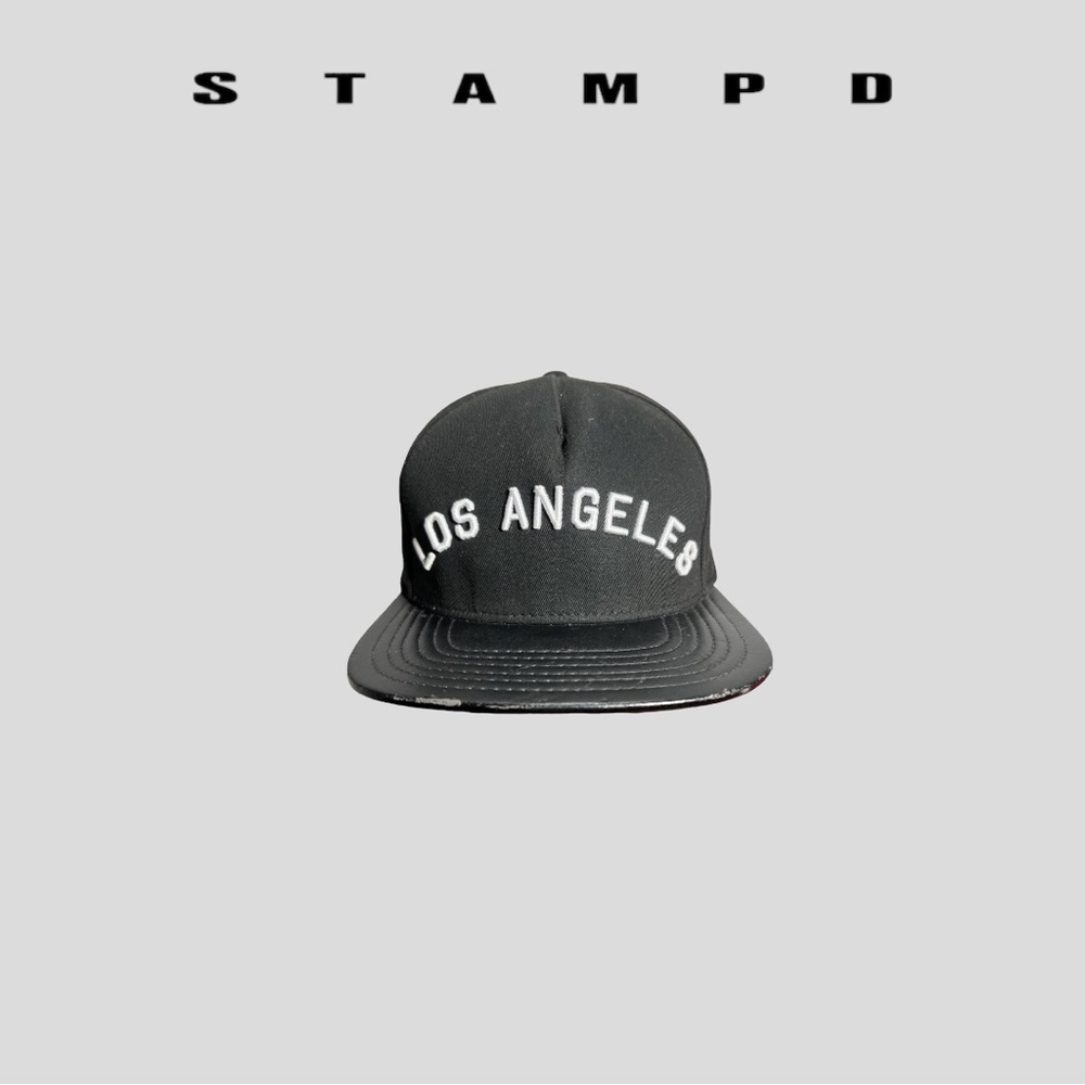 Stampd Los Angeles hat faux lamb skin heavily embroidered trucker cap
